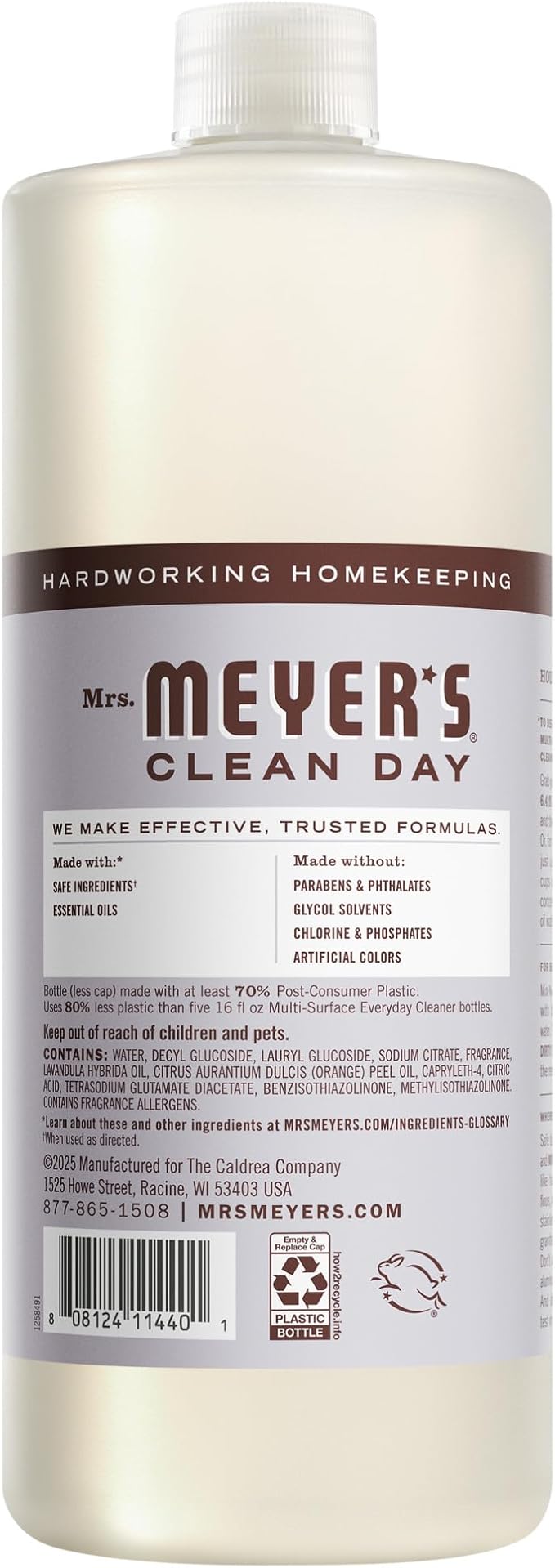 MRS. MEYER'S CLEAN DAY Multi-Surface Concentrate Bottle, Lavender Scent, 32 Fl oz (Pack of 1)