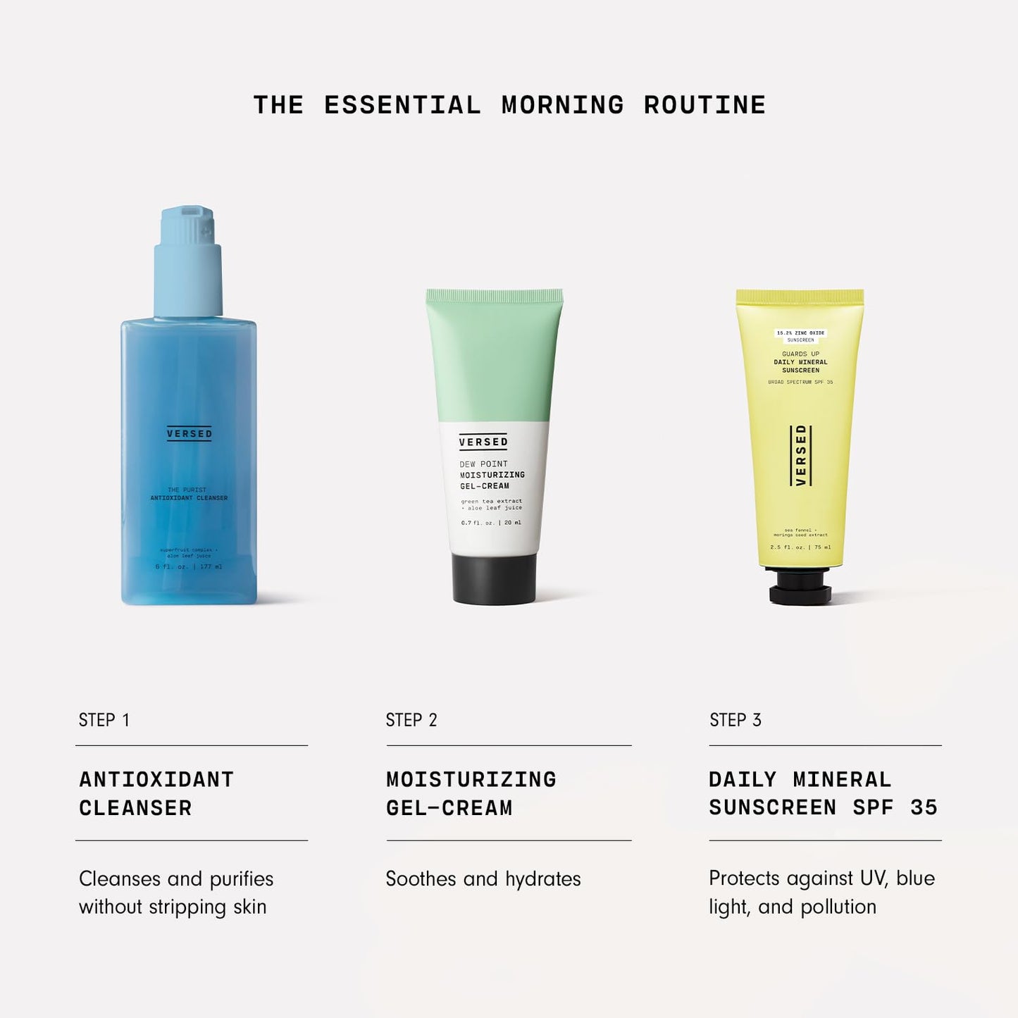 Versed Dew Point Gel Moisturizer For Face - Antioxidant-Rich Gel Cream with Green Tea Extract + Aloe Leaf Juice - Fast Absorbing