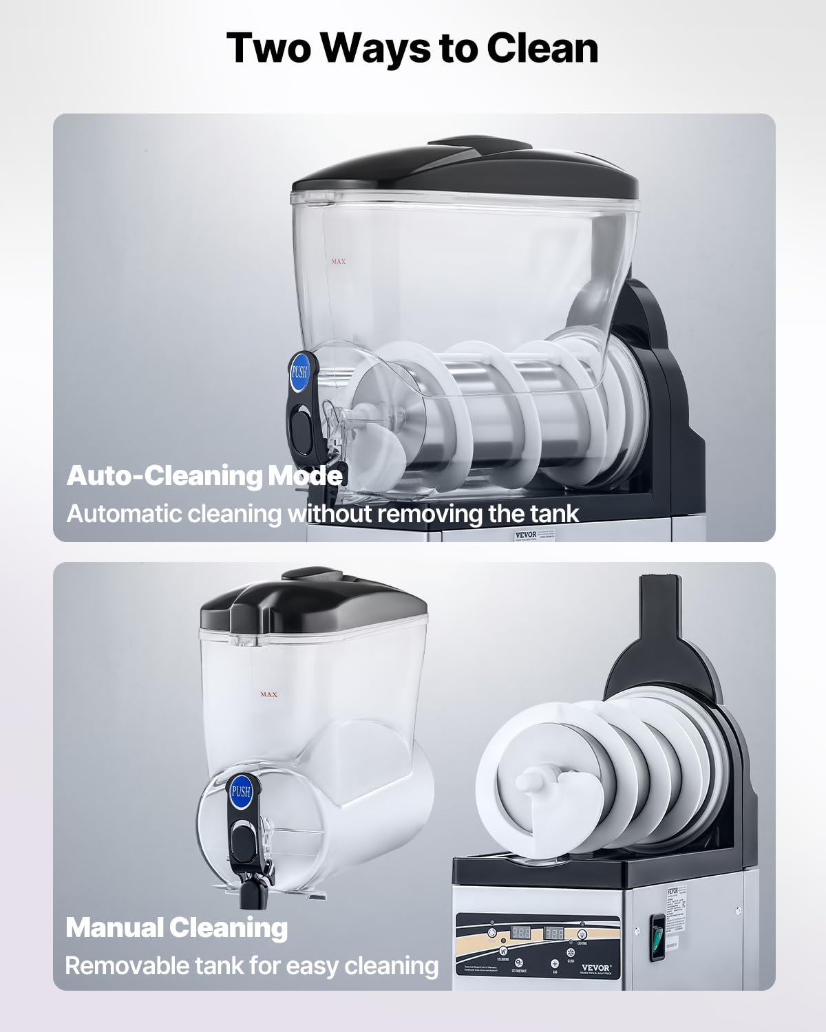 VEVOR Slushy Machine, 15L Single Tank Commercial Margarita Machine, 60 Cups Stainless Steel Margarita Smoothie Frozen Drink Machine, Slushie Machine for Home Party Restaurants Cafe Bars