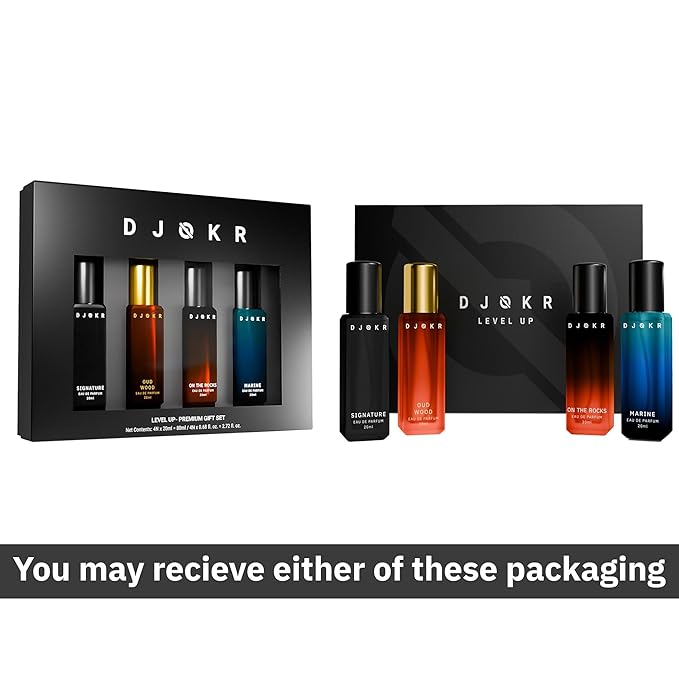 Perfume For Men Gift Set Pack of 4x20 ML | Eau De Parfum | Premium Luxury Long Lasting Fragrance Spray | Signature, Wicked, Oud Wood, Marine (4x20 ml)