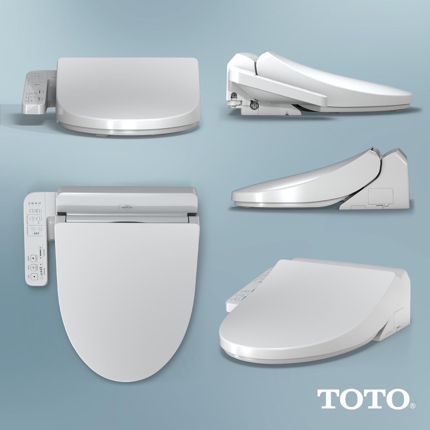 TOTO® WASHLET® A2 Electronic Bidet Toilet Seat with Heated Seat and SoftClose® Lid, Elongated, Cotton White - SW3004#01