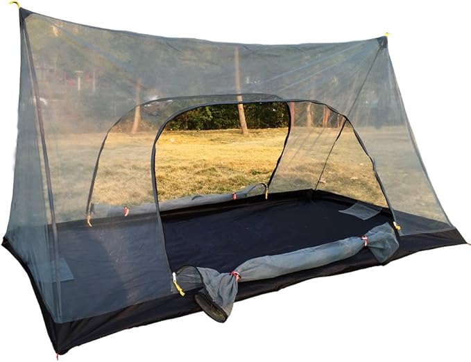 TOLVPWR Ultralight Mosquito Net Tent for 1 Person, Tear-Resistant Mesh Bug Shelter with Double Doors, Hanging Hook & Stora...