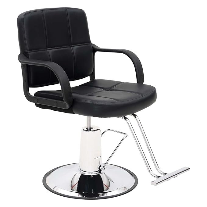 Tatub 360° Barber Chairs for Barbershop, Heavy Duty Hydraulic Pump Swivel Salon Chair with Height Adjustable, Salon Equipment for Hair Stylist - Dark Black
