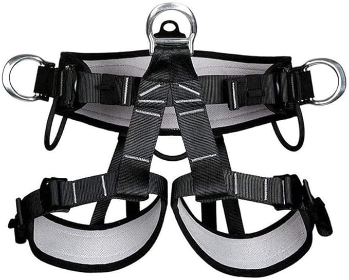 HandAcc Climbing belts, Thicken Professional Safety Belt with Magnesium Alloy Connection Ring, Outdoor Momentum Belt for R...