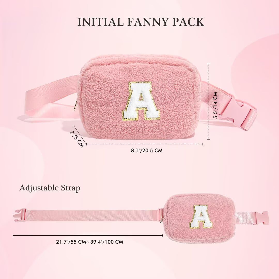 YOOLIFE Thank You Gifts for Women - Birthday Gifts for Women, Personalized Gifts for Women Mom Freind Sister Teacher Girlfriend Wife Her, Initial Belt Bag Crossbody Bags O, Small, Pink