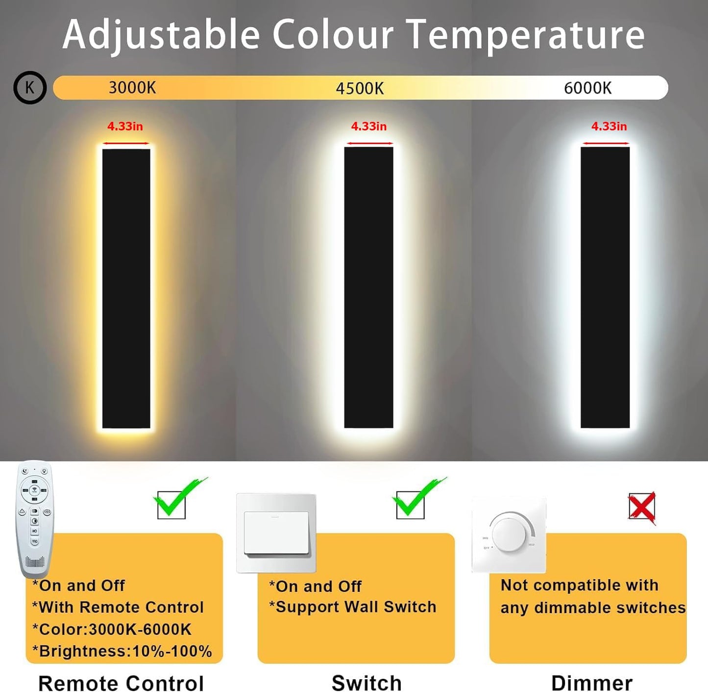 Levxhotty Modern Outdoor Wall Light 31inch 2pc,Upgraded Widen 4.33 Inch Dimmable Contemporary Long Outside LED Garage Sconce Wall Mount,Exterior Light Fixtures for Front Door and Entrance