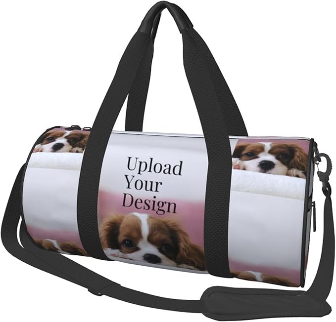 Personalized Duffle Bag Custom Gym Travel Sports Bag for Women Men, Customized Photo Text Logo Family Name Waterproof Week...