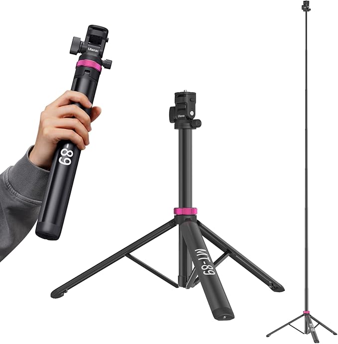 ULANZI MT-89 Extendable Tripod Aluminum, 82" Portable Adjustable Light Stand with 1/4" Screw Quick Release, Camera Phone T...
