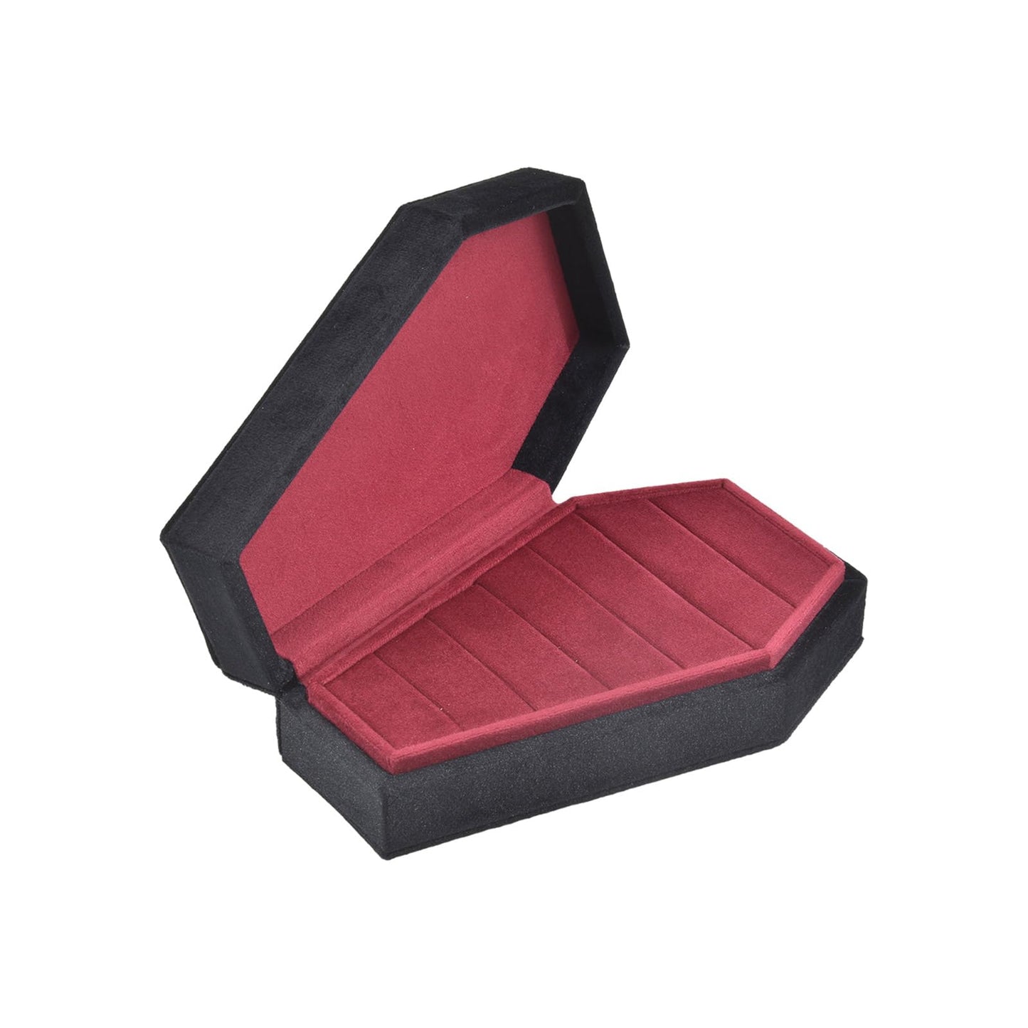 JinGuoZiLP Gothic Coffin Shaped Jewelry Box Stylish Velvets Rings Choker Box Case Halloween Jewelry Organizer Decorations for Girls