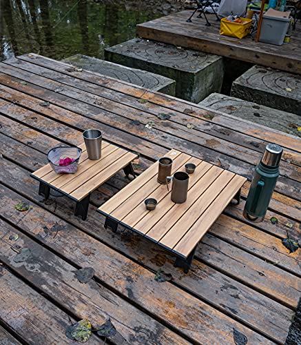 iClimb 1 Mini Folding Table and 1 Anti-Sinking Large Feet Chair Bundle, Ultralight Compact for Solo Adult Outdoor Backpack...