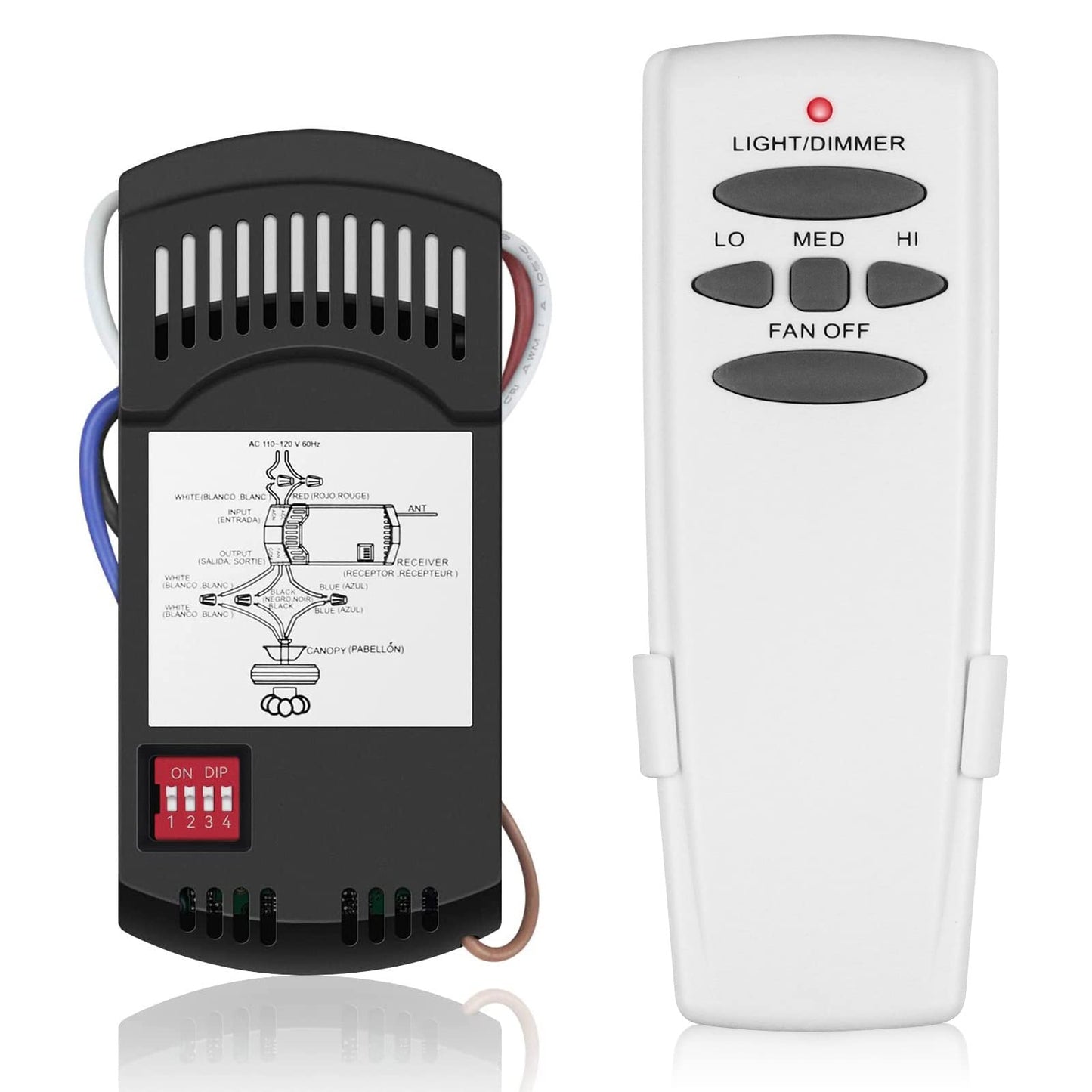 Universal Ceiling Fan Remote Control Kit With Dimmer, Replacement For Hampton Bay, Hunter, Harbor Breeze, Fan-Hd5 L3H2010Fanhd R