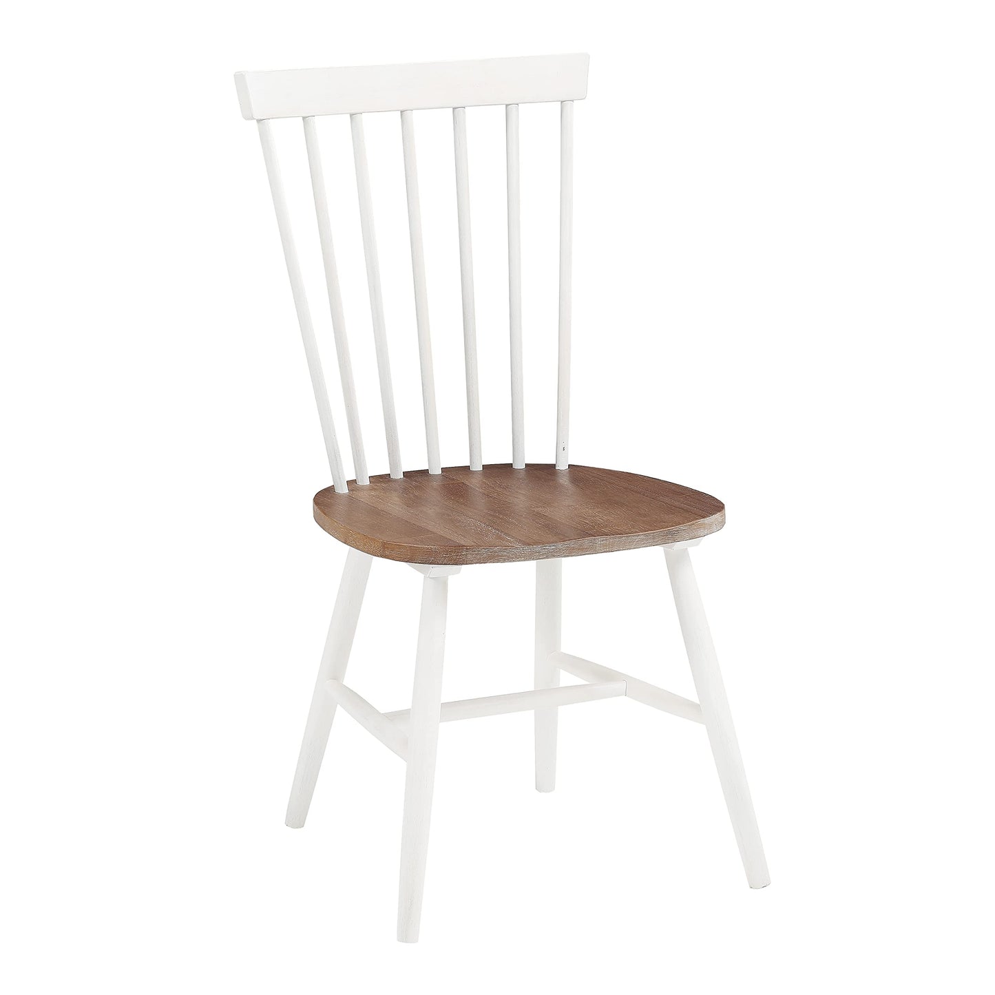 OSP Home Furnishings Eagle Ridge Traditional Windsor Style Solid Wood Dining Chairs 2-Pack, Cream