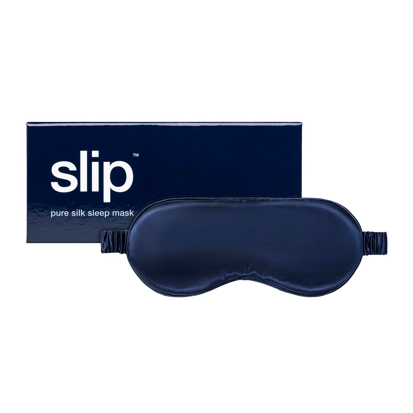 slip Pure Silk Sleep Mask - Navy | 100% Mulberry Silk, Ultra Soft & Comfortable, Blocks Light for Restful Sleep | Adjustable Strap for Perfect Fit, Gentle on Skin & Hair | Ideal Travel Accessory