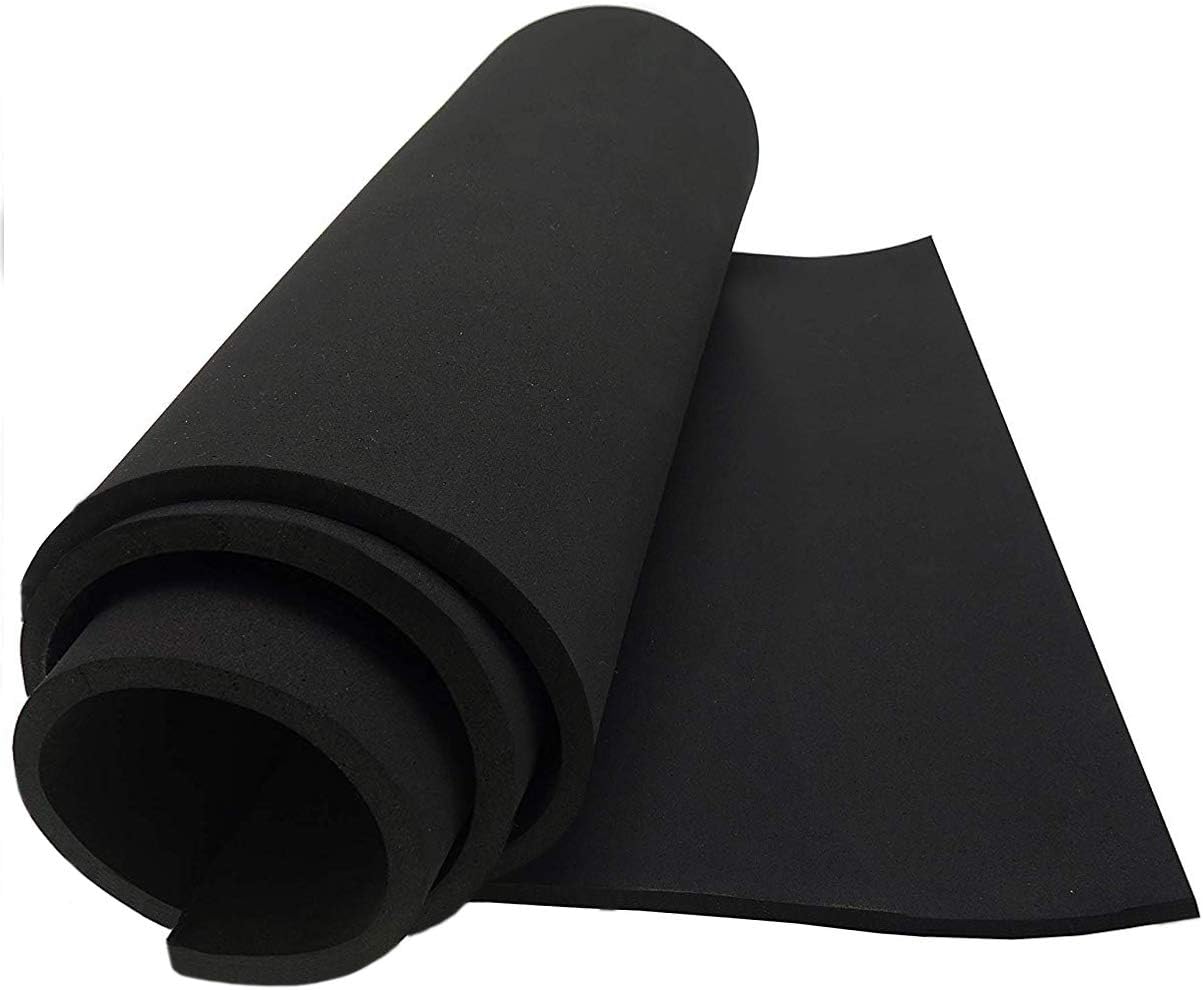 Dualplex Neoprene Sponge Foam Rubber Sheet 15x60 Inches x 1/2" Thick, Perfect Cosplay Roll Padding, DIY Project Sheet - Easy Cut Non-Adhesive Multi-Function Soundproof Rubber Foam