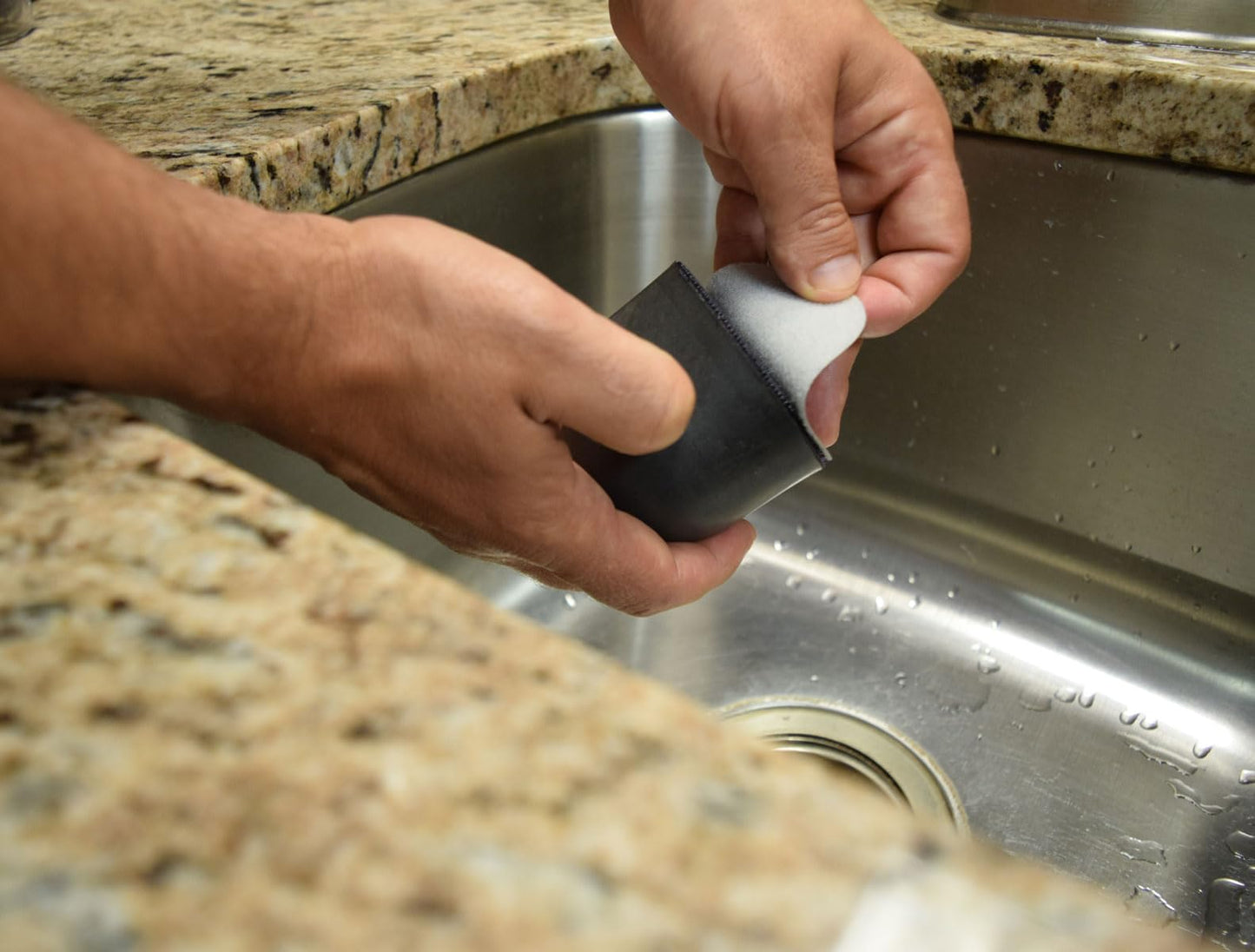 Scratch Remover Kit for Polishing and Repairing Stainless Steel Sinks, with Diamond Buffing Compounds, to Reduce The Appearance of Ugly Scratches and Polish Sink for Factory Fresh Look in No Time