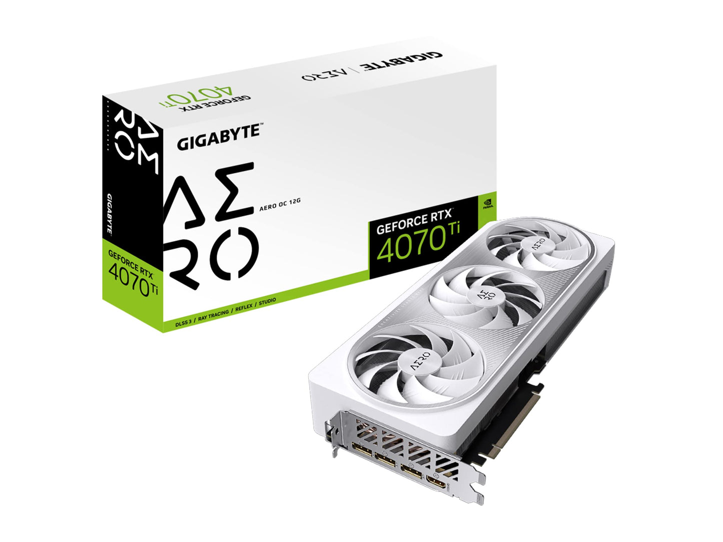 GIGABYTE GeForce RTX 4070 Ti AERO OC 12GB Graphics Card, 3X WINDFORCE Fans, GV-N407TAERO OC-12GD