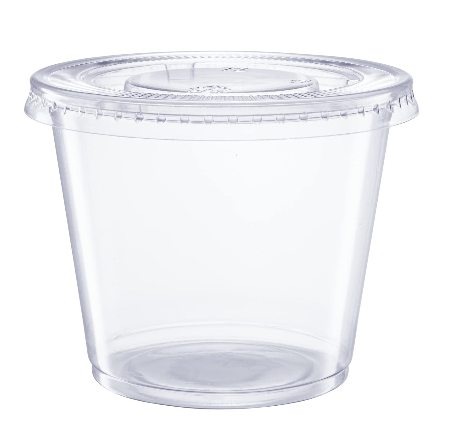 GUSTO [5.5 oz. - 200 Count Clear Disposable Plastic Portion Cups with Lids - Soufflé Cups, Jello Shot Cups With Lids, Clear Plastic Containers Perfect for salad Dressing and More