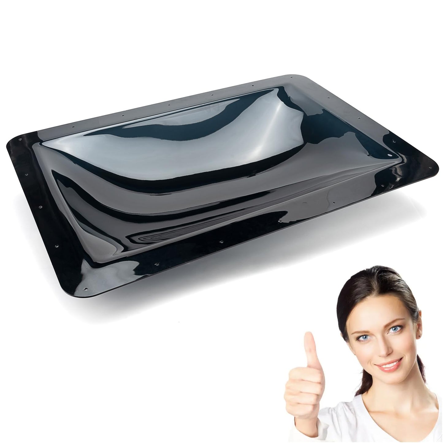 GEATaaT RV Skylight Outer Dome,18"x26" OD Universal Skylight Fits All Standard 14" x 22" Skylight Openings Replacement Travel Trailer RV Camper Truck (Smoke)