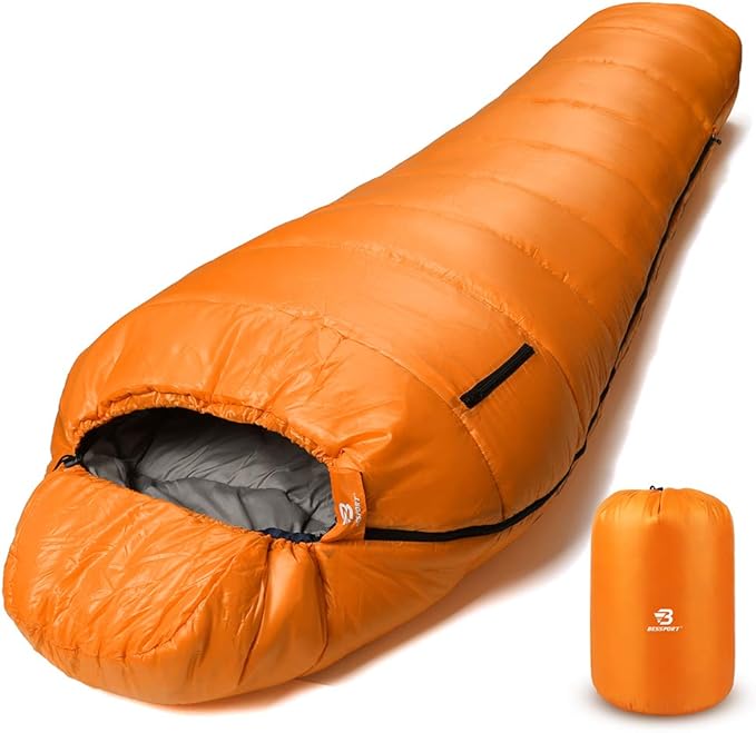 Bessport Mummy Sleeping Bag | 15-45 ℉ Extreme 3-4 Season Sleeping Bag for Adults Cold Weather– Warm and Washable, for Hiki...