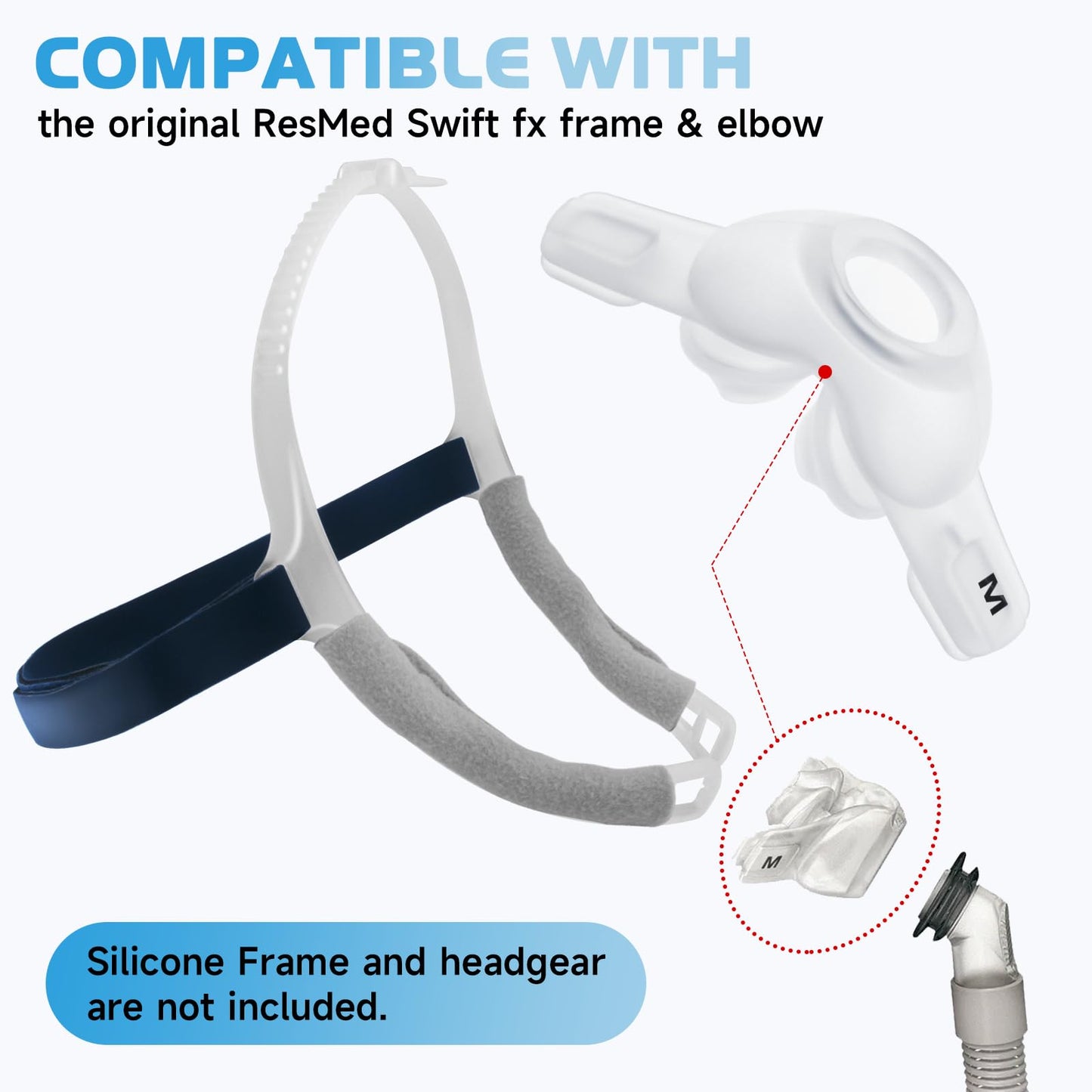 CPAP Nasal Pillow Cushion Replacement for ResMed Swift FX Nasal Mask Nose Pillow, Soft Gel Silicone Dual-Wall Nose Pillow Cushion - Medium