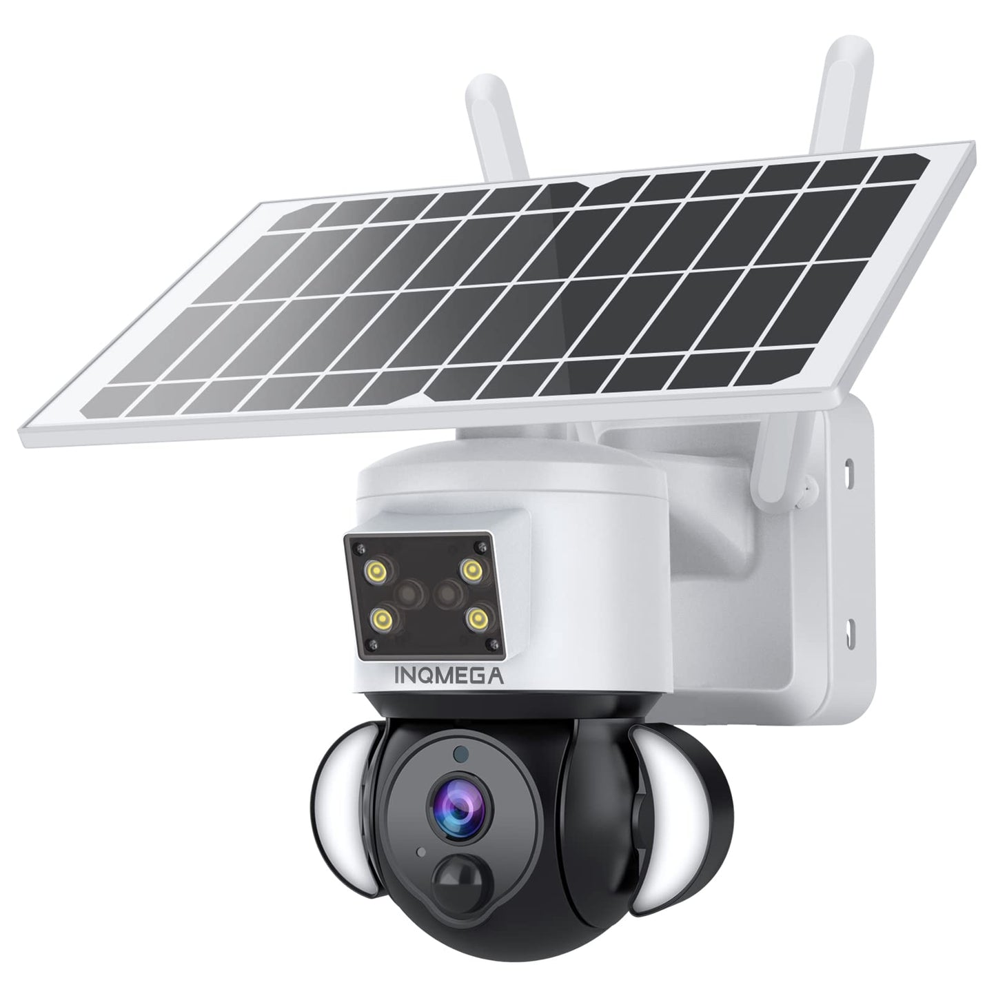 Inqmega Solar Security Cameras Tuya Smart,3Mp Fhd Wifi 360 View 15000Mah Solar Powered Cameras For Home,Pir Motion Sensor Flood