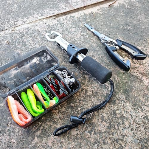Telescopic Fishing Rod Reel Kit 2PCS 6.89FT Collapsible Pole Spinning Reel Combo with Fishing Lures Fishing Gripper Fishin...