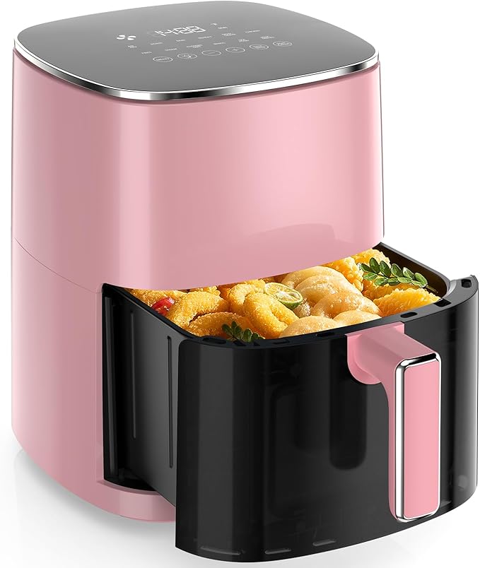 Sweetcrispy 6QT Air Fryer with Window, Square Airfryer Oven 12-in-1 for Family, 400°F Rapid Air Crispy Technology, Roast Bake Dehydrate, Nonstick & Easy-Clean Basket