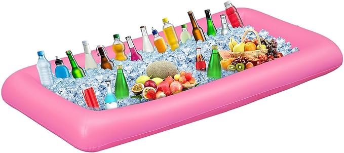 Ice Buffet Serving Tray Drink Cooler with Drain Plug,Inflatable Ice Serving Buffet Bar Inflatable Cooler for Parties Food ...