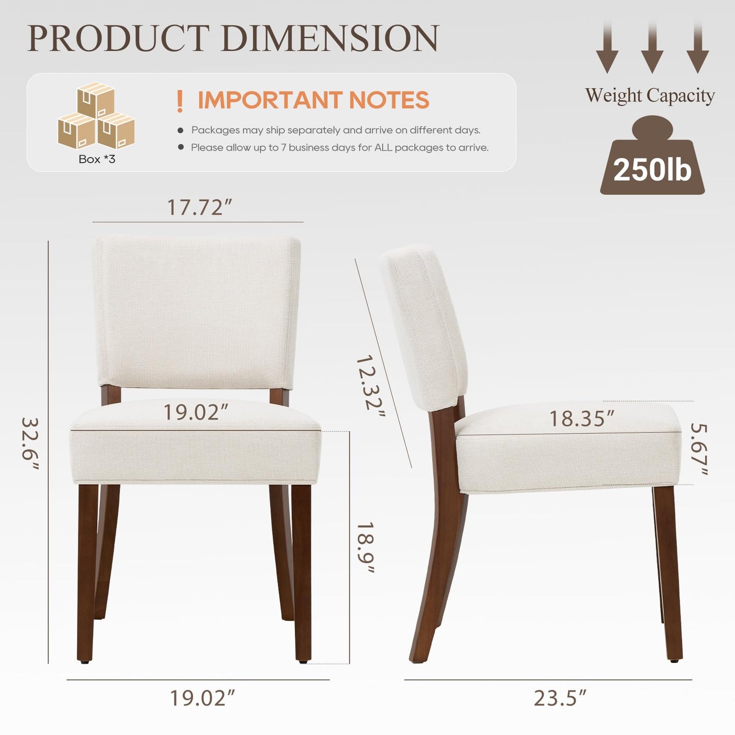 COLAMY Upholstered Dining Chairs Set of 6, Modern Kitchen Chairs with Back, Farmhouse Fabric Side Dining Room Chairs with Wood Legs for Dining Room Kitchen Restaurant, Beige