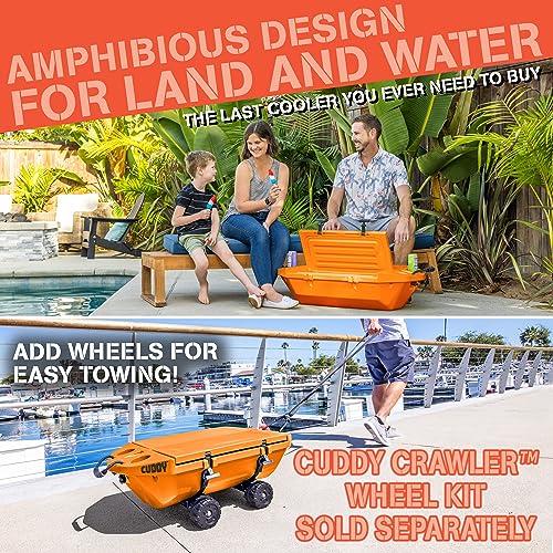 CUDDY Floating Cooler and Dry Storage Vessel for Land & Water – 40QT– Great for River, Beach, Kayak, Pool, & Lake - Multip...