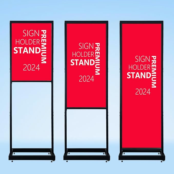 JUST 4 SIGNS Premium Poster Foam Board Sign Holder Floor Stand Width 22.5" and Height Adjustable up to 72.3" 3 UNITS (STAN...