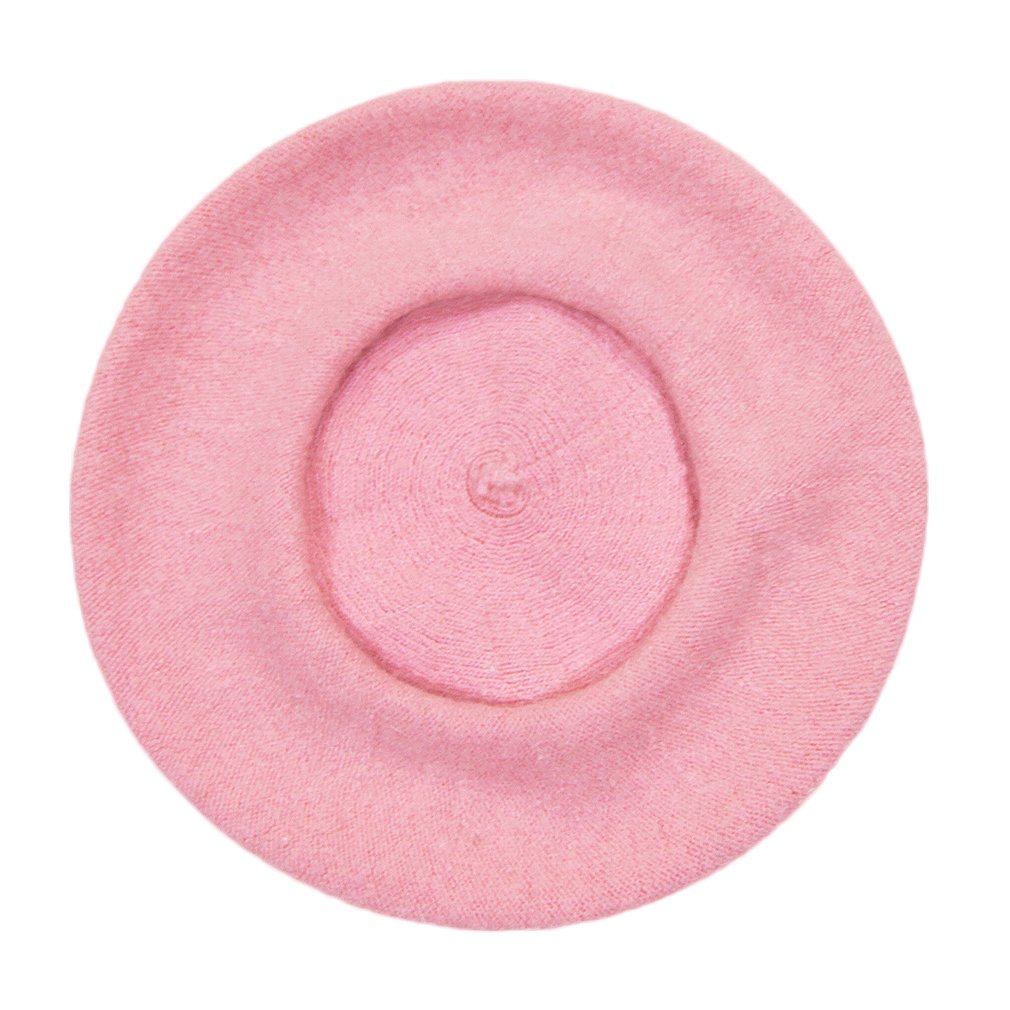 AIYUE Women Men Warm Beanie Hat Solid Color Wool French Beret Artist Painter Fancy Dress Costumes Pink 10.6 in