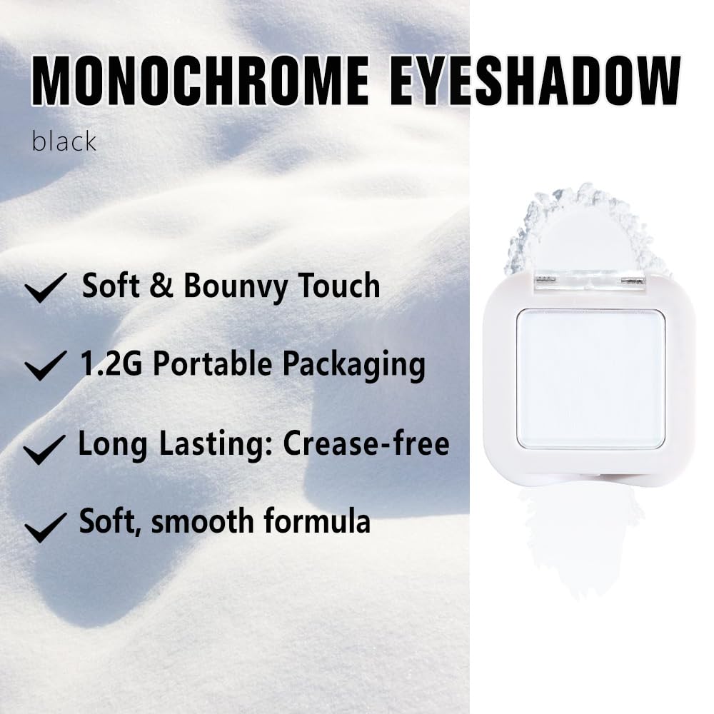 HHLTOH Buildable Matte Eyeshadow Makeup Palette Single - White Shades | Creamy Pressed Powder for Easy Blending | Mini Travel Pa