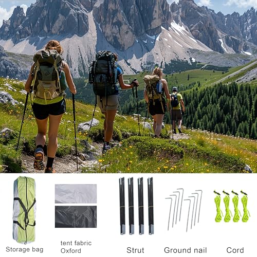 4-6 Person Dome Camping Tent, Family Camping Tent, 83x106 inches, Waterproof Oxford Flooring, for Fishing, Outdoor Campin...
