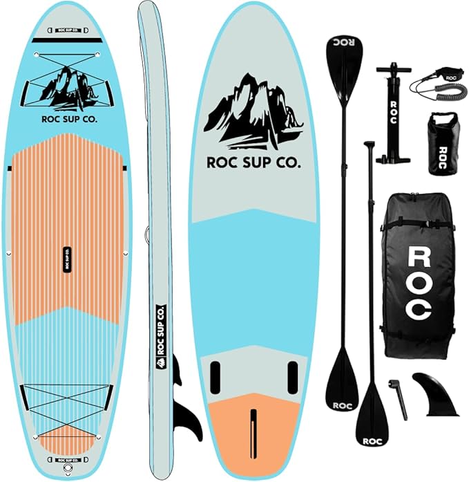 Roc Inflatable Stand Up Paddle Boards with Premium SUP Paddle Board Accessories, Wide Stable Design, Non-Slip Comfort Deck...