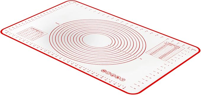 XL Silicone Pastry Baking Mat 19" x 27" with Measurements – Non-Slip Non-Stick Reusable Dough Rolling Mat for Cookies, Bread, Pizza, Pie Crust & Fondant – Oven Safe & Easy to Clean Baking Sheet