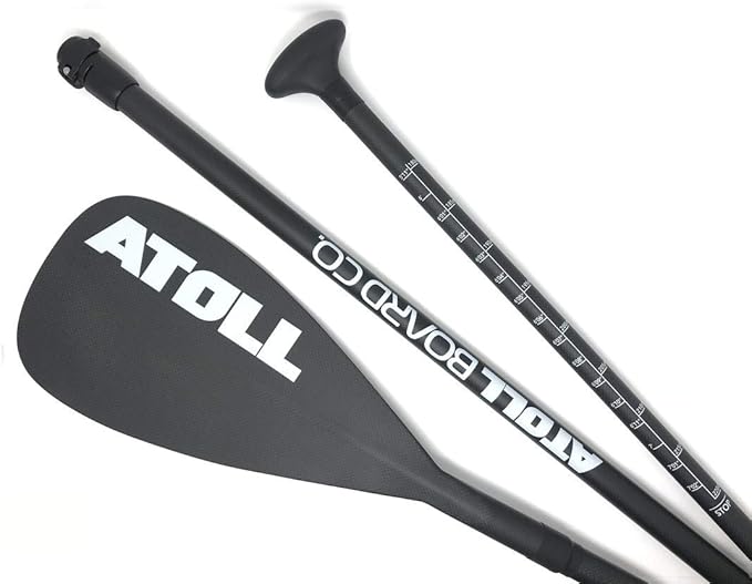 Atoll ISUP Carbon Fiber Paddle Board Paddle, 100 Percent, 3 Piece Adjustable Sup Board Travel Paddle with Carbon Fiber Blade