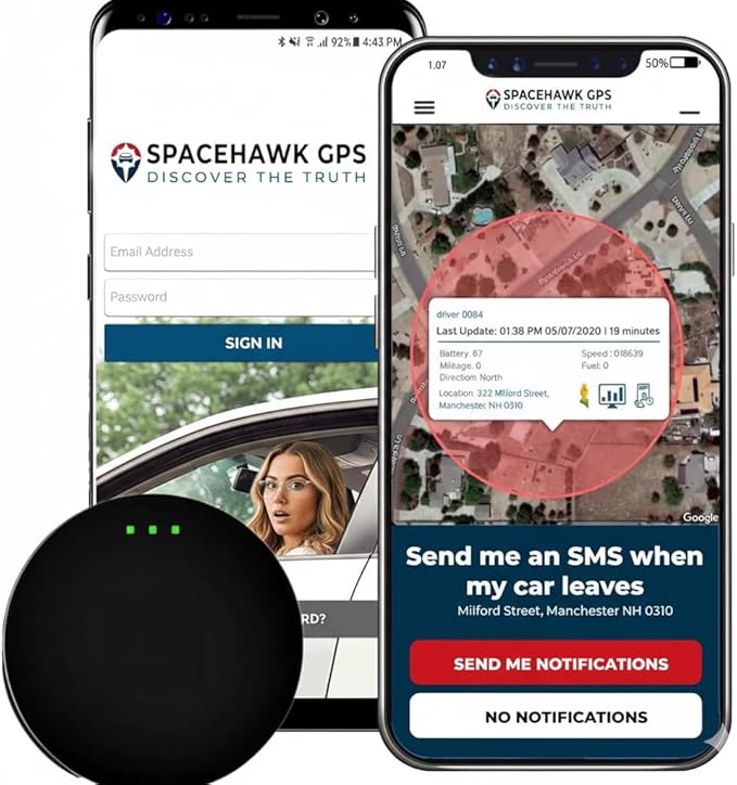SpaceHawk GPS Tracker - Real-Time Mini GPS System. Hidden GPS Tracking Device for Cars, Trucks, Trailers, Assets & Fleet V...