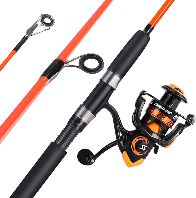 Sougayilang Catfish Fishing Rod and Reel Combo, 2-Piece Spinning Combo, Durable Graphite & Glass Blanks Fishing Pole for C...