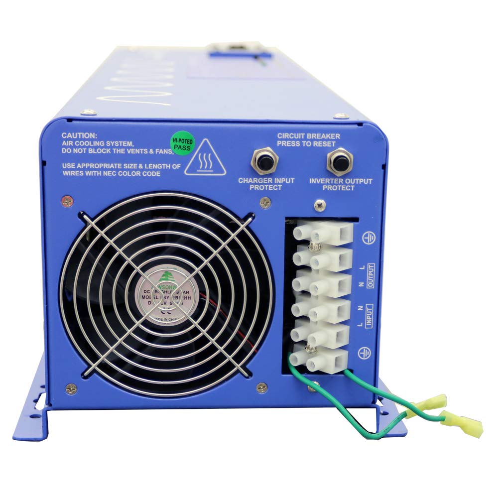 Aims Power Picoglf40W24V120V 4000 Watt Pure Sine Inverter Charger, 24Vdc To 120Vac Output, Remote Panel Available, Auto Frequenc