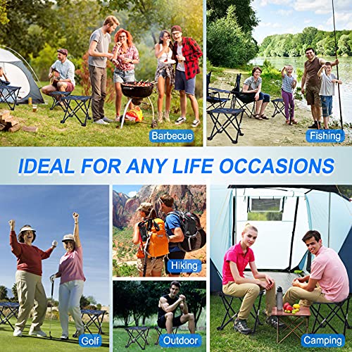AILLOVCOL Folding Camping Stool Portable Chair Mini Foldable Stool for Adults Fishing Hiking Gardening and Beach with Carr...