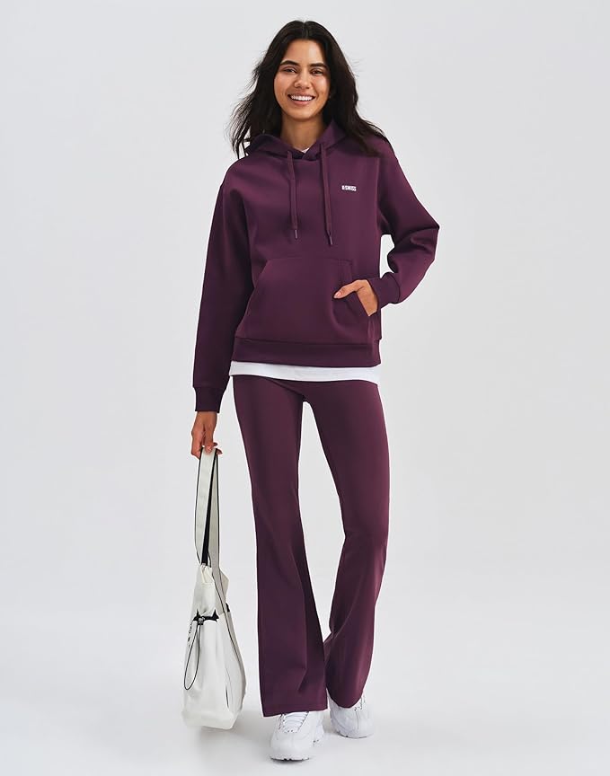 K-Swiss Flare Leggings for Women 32" - High Waist Wide Leg Bell Bottom Bootcut Yoga Pants for Casual Lounge