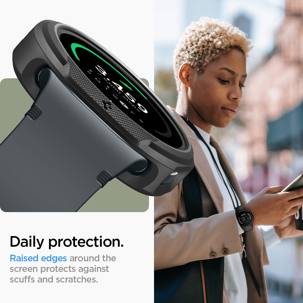 Spigen Liquid Air Designed For Samsung Galaxy Watch 8 40Mm Case Flexible Lightweight Tpu Cover (2025) - Matte Black