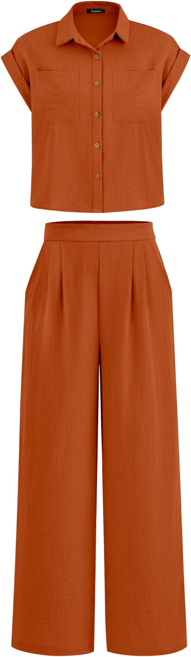 PRETTYGARDEN Womens 2 Piece sets Summer Cap Sleeve Tops Palazzo Pants Dressy Casual Vacation Travel Outfits Tracksuits