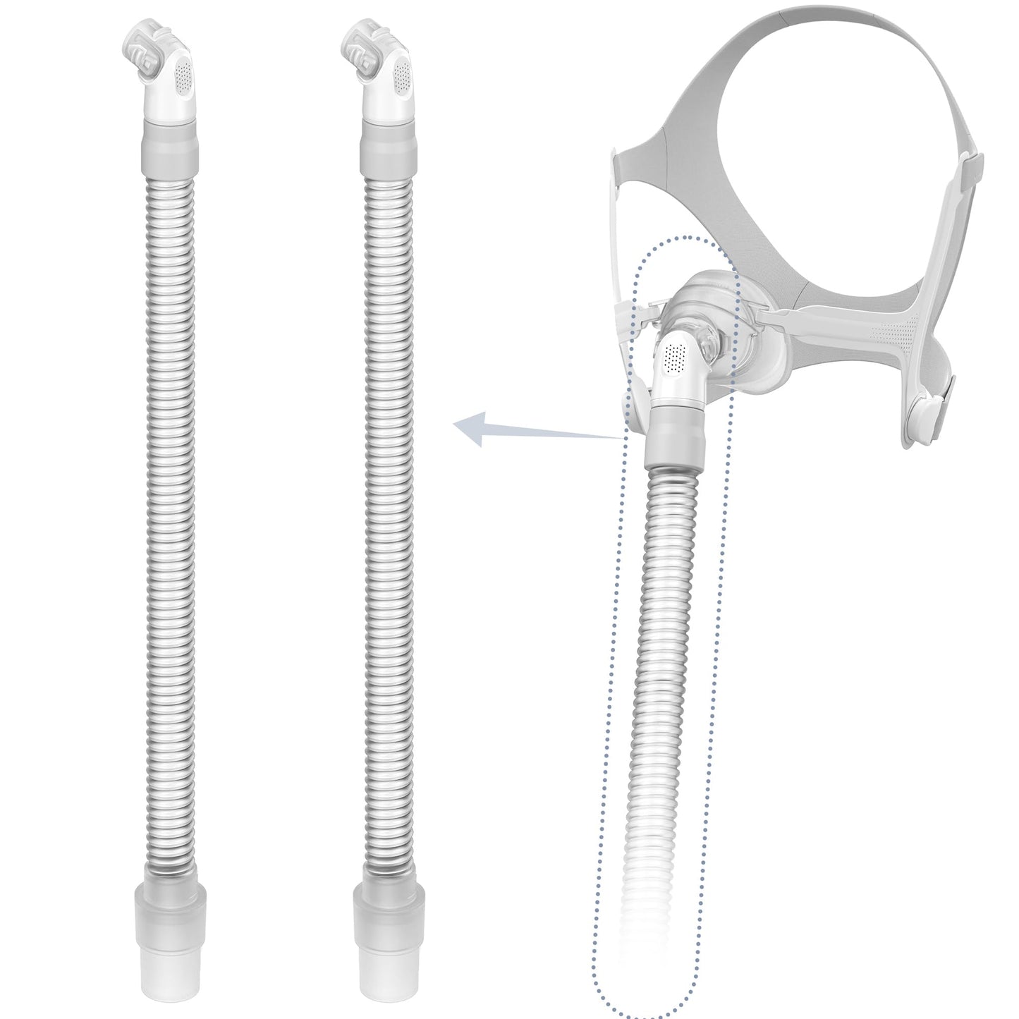 2 Packs Replacement Tube for Airfit N20,FSA HSA Eligible, Replacement Short Tube Compatible with N20, Great Value CPAP Supplies by Medihealer.