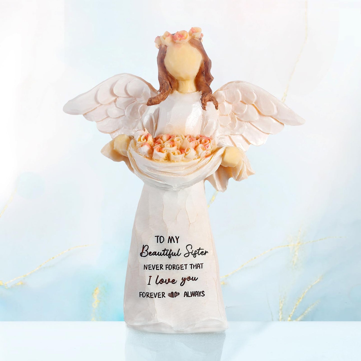 Sisters Gifts,5.12" Angel Figurine Gifts to Sister,Birthday Gifts for Sister from Sister,Sisters Gifts for Women on Birthday and Sister's Day
