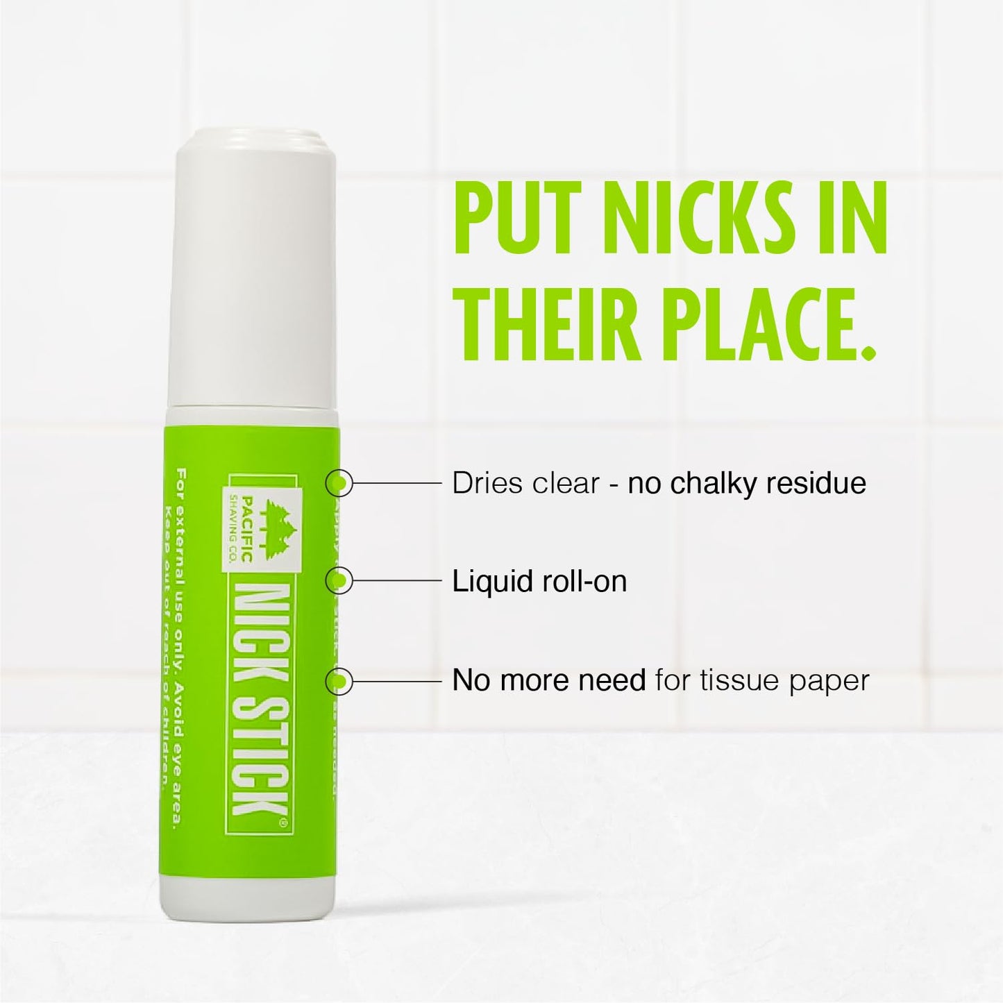 Pacific Shaving Company 2 Nick Sticks + 1 Fresh Mint Lip Balm SPF 15 - A Shave Essential - Puts Nicks in Their Place - Liquid Ro