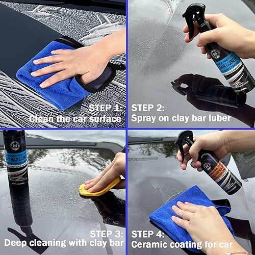 Wontolf Heavy Duty Car Clay Bar Auto Detailing Clay Luber Synthetic Lubricant Kit - Ceramic Coating Spray Ceramic Coating ...