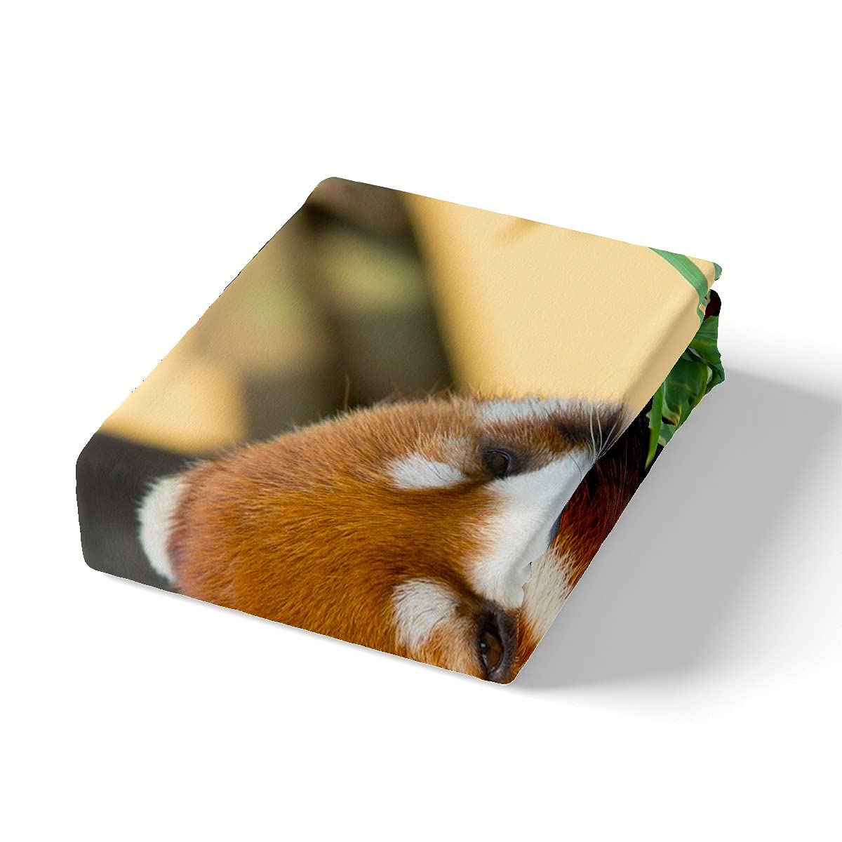 Red Panda Bed Sheets Cute Animal Pattern Bedding Set for Kids Boys Girls Teens Red Panda Leaves Print Bed Sheet Set Breathable Nature Fitted Sheet Bedroom Collection 3Pcs Full Size