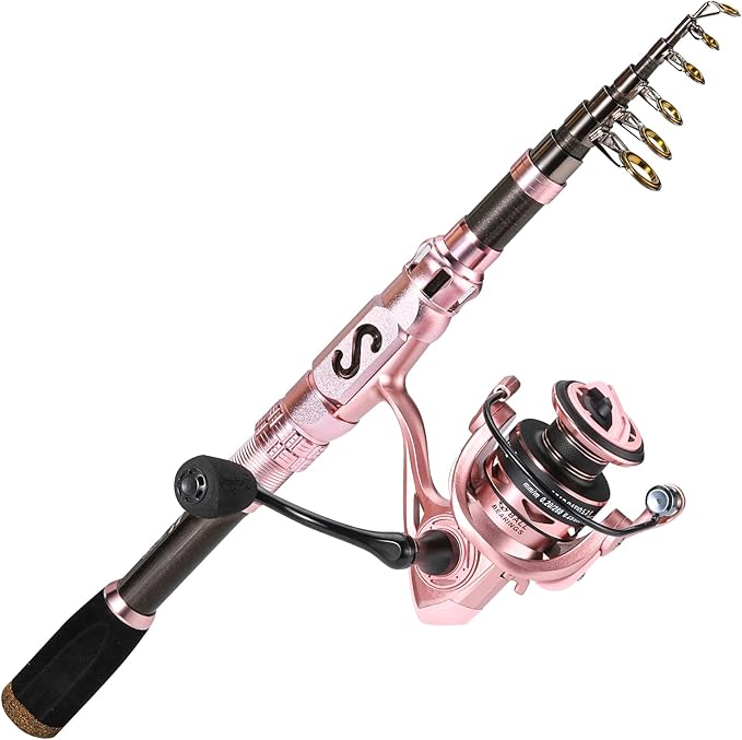 Sougayilang Telescopic Fishing Rod and Reel Combo, Collapsible Travel Fishing Pole and Spinning Fishing Reel, Fishing Gift...
